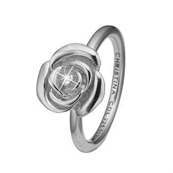 Christina Collect 925 sterling sølv Topas Rose Nydelig ring med detaljeret rose, model 2.19.A