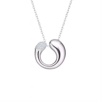 Sølvvedhæng med zirkonia og 45 cm kæde