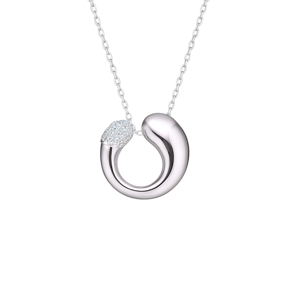 Sølvvedhæng med zirkonia og 45 cm kæde