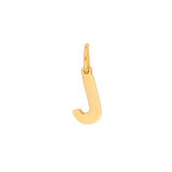 J - 14 kt Siersbøl bogstavs vedhæng, 9 x 6 mm.