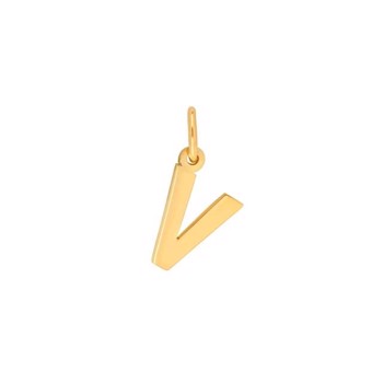 V - 14 kt Siersbøl bogstavs vedhæng, 9 x 6 mm.