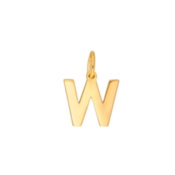 W - 14 kt Siersbøl bogstavs vedhæng, 9 x 10 mm.
