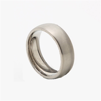 Titanium herre Vielsesring, 7 mm bredde, mat & buet overflade