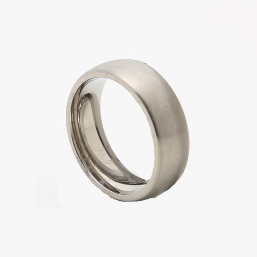 Titanium herre Vielsesring, 7 mm bredde, mat & buet overflade