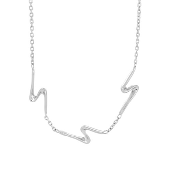 Nordahl's WAVE52 halskæde i sølv med tre bølgede vedhæng 