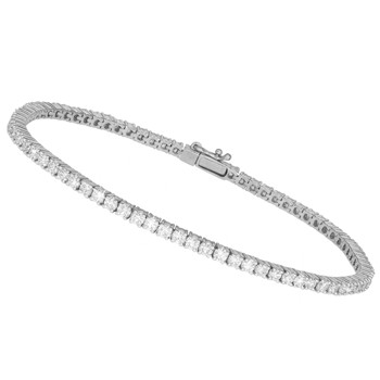 14 karat hvidguld Tennisarmbånd med 2,82 ct diamanter, 17 cm