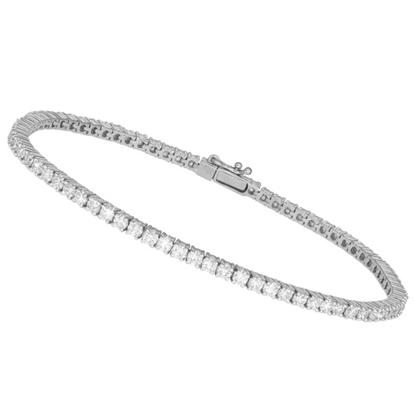 14 karat hvidguld Tennisarmbånd med 2,82 ct diamanter, 17 cm