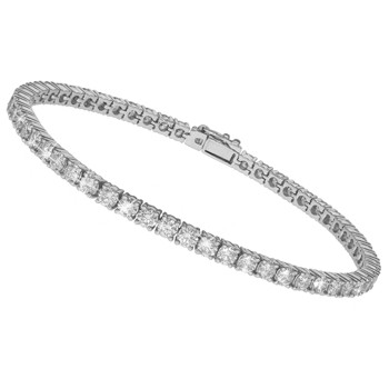 14 karat hvidguld Tennisarmbånd med 4,91 ct Labgrown diamanter, 18 cm