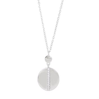 Joanli Nor GLADISNOR sterling sølv Vedhæng med kæde , collier med cirkelvedhæng med sten