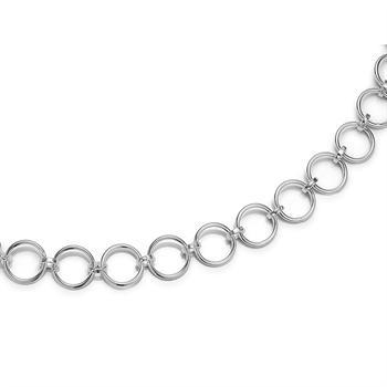 Randers Sølv's Håndlavet halskæde i sølv med smalle, cirkel-links - 13,0 mm 