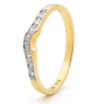 Diamant sidering i guld med 10 diamanter - ialt 0,08 ct fra Bee Jewelry