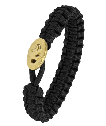 Sort From Soldier to Soldier armbånd med Soldier forgyldt Dove of Peace stållås – Aagaard- 25 cm