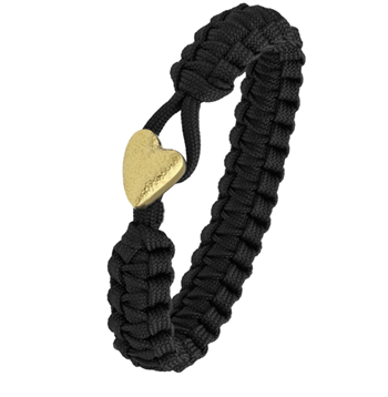 Sort From Soldier to Soldier armbånd med Soldier forgyldt Heart stållås – Aagaard- 25 cm