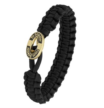 Sort From Soldier to Soldier armbånd med Soldier forgyldt stållås – Aagaard
