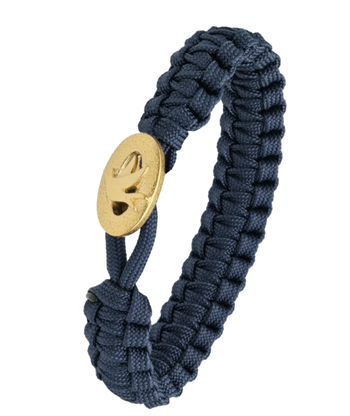 Blåt From Soldier to Soldier armbånd med Dove of peace forgyldt stållås – Aagaard