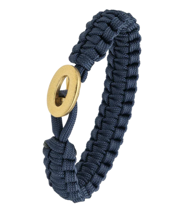 Blåt From Soldier to Soldier armbånd med børstet forgyldt stållås – Aagaard- 23 cm