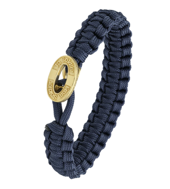 Blåt From Soldier to Soldier armbånd med Soldier forgyldt stållås – Aagaard