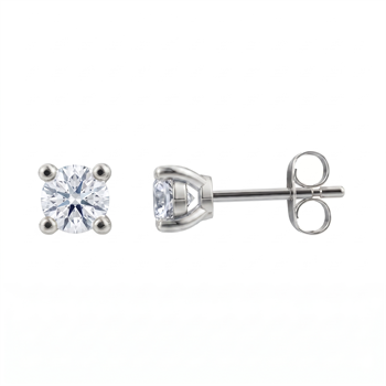 14 kt hvidguld Luxury Solitaire ørestikkere med i alt 0,50 ct Labgrown diamant Top Wesselston VS2