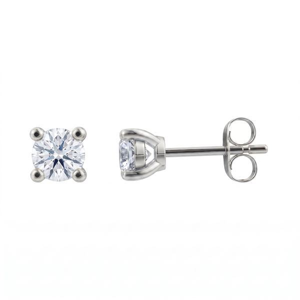 14 kt hvidguld Luxury Solitaire ørestikkere med i alt 0,50 ct Labgrown diamant Top Wesselston VS2