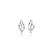 Støvring Design sterling sølv ørestikker, øje drejet med 0,016 kt diamanter