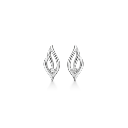 Støvring Design sterling sølv ørestikker, øje drejet med 0,016 kt diamanter