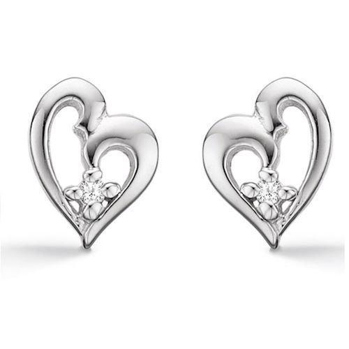Image of Støvring Design Sterling Sølv øreringe, Hjerte med blank overflade, model 30223009