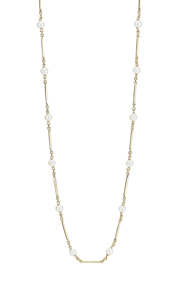 Halskæde pind ferskvandsperle, 8 karat