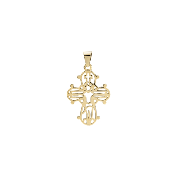 Vedhæng dagmarkors åbent, 14 karat