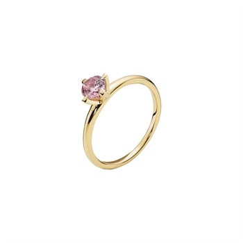 Ring med pink zirkonia 5 mm 8 karat
