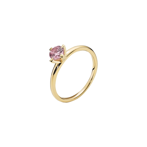 Ring med pink zirkonia 5 mm 8 karat