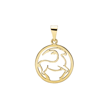 Stjernetegn stenbuk 20mm, 8 karat