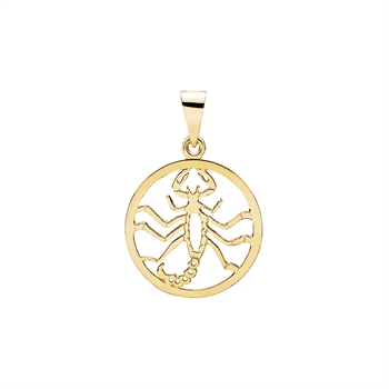 Stjernetegn skorpion 20mm, 8 karat