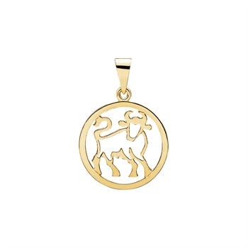 Stjernetegn tyr 20mm, 8 karat