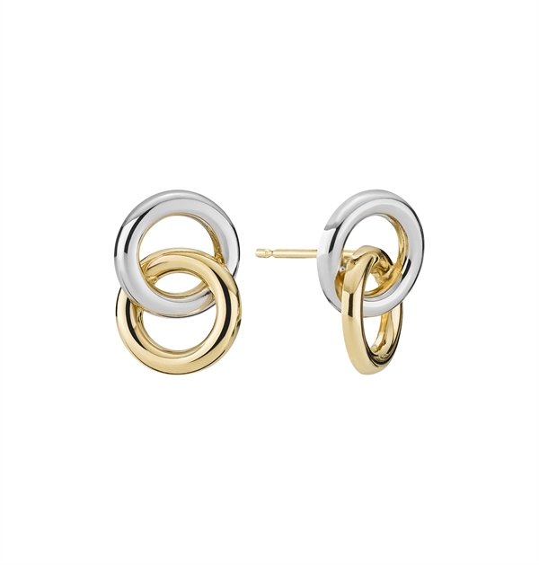 Rund ørestik 2-farvet 10x8 mm 8 karat