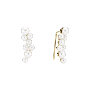 Earcrawler med ferskvandsperler 3-3,5 x 4-4,5 x 5-5,5 mm 8 karat