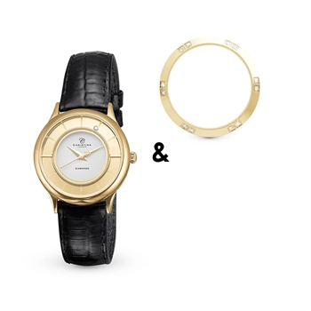 Christina Collect forgyldt smykkeur  - ø32 mm - ekstra urkrans medfølger