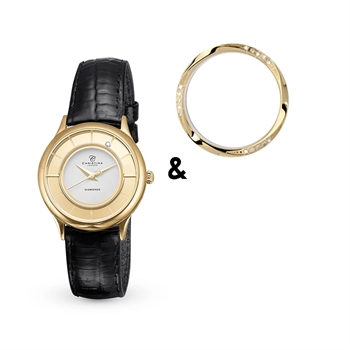 Christina Collect forgyldt smykkeur  - ø32 mm - ekstra urkrans medfølger