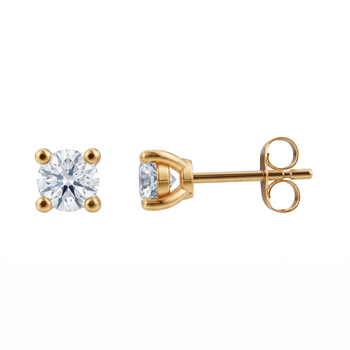 14 kt guld Luxury Solitaire ørestikkere med i alt 0,50 ct Labgrown diamant Top Wesselston VS2