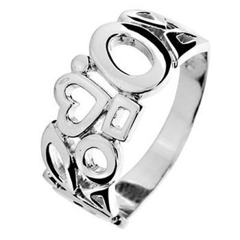 Moderne sølv ring med hjerte