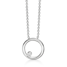Støvring Design sterling sølv vedhæng med kæde, cirkel med blank overflade, model 36223008