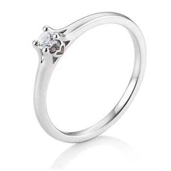 Platin 950 Engagement Solitaire ring med 0,15 ct Diamanter Wesselton SI