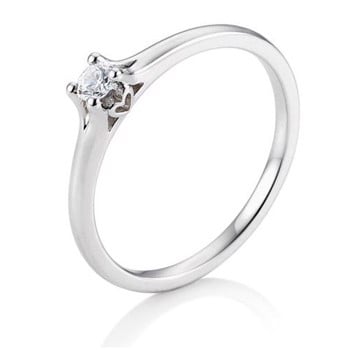 Platin 600 Engagement Solitaire ring med 0,15 ct Diamanter Wesselton SI