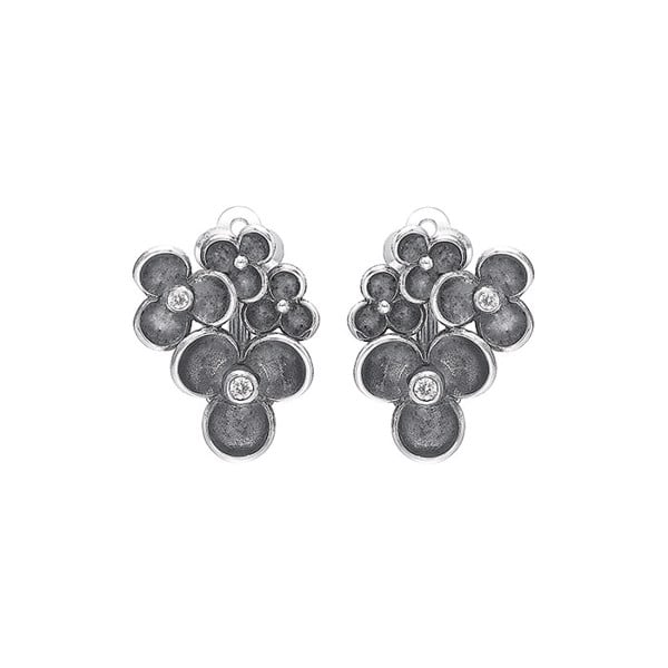 Rabinovich, Blooming Moods antik oxideret sterling sølv øreringe med Zirkonia