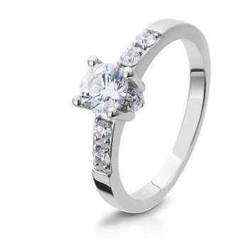 Breuning ring i 18 karat hvidguld med 7 stk diamanter Wessselton / SI i alt 0,41 ct