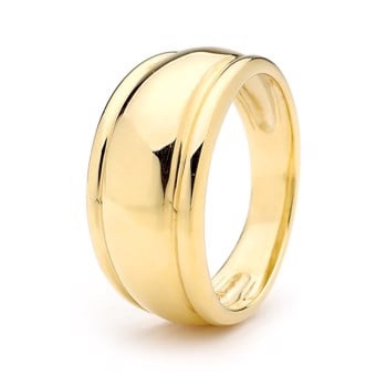 Elegant guld ring i simpelt rundt design - Ringmål 54