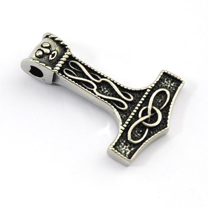 Image of Støvring Design stål vedhæng, Thorshammer med blank/oxideret overflade, model 44244982