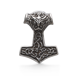 Image of Støvring Design stål vedhæng, Thorshammer med blank/oxideret overflade, model 44244984