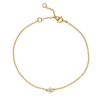 Armbånd roset 0,07ct W.SI., 14 karat