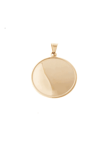 Vedhæng plade Ø22mm, 14 karat