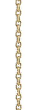 Rund anker kæde 0,40mm 50 cm forgyldt sterling sølv